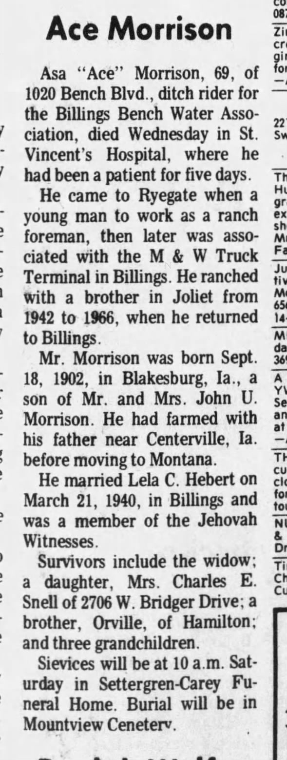 Clipping from The Billings Gazette